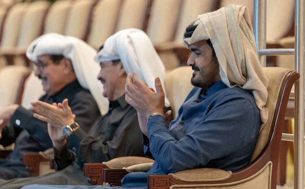 سعادة الشيخ جوعان بن حمد آل ثاني رئيس اللجنة الأولمبية القطرية يتابع منافسات بطولة قطر توتال