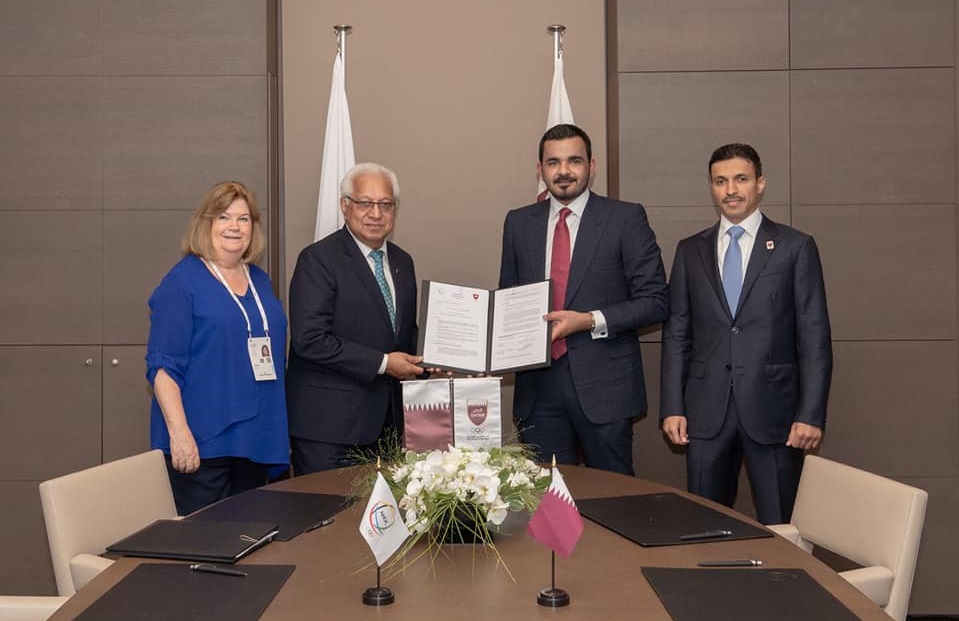 HE Sheikh Joaan Attends Inauguration of IOC New Headquarters