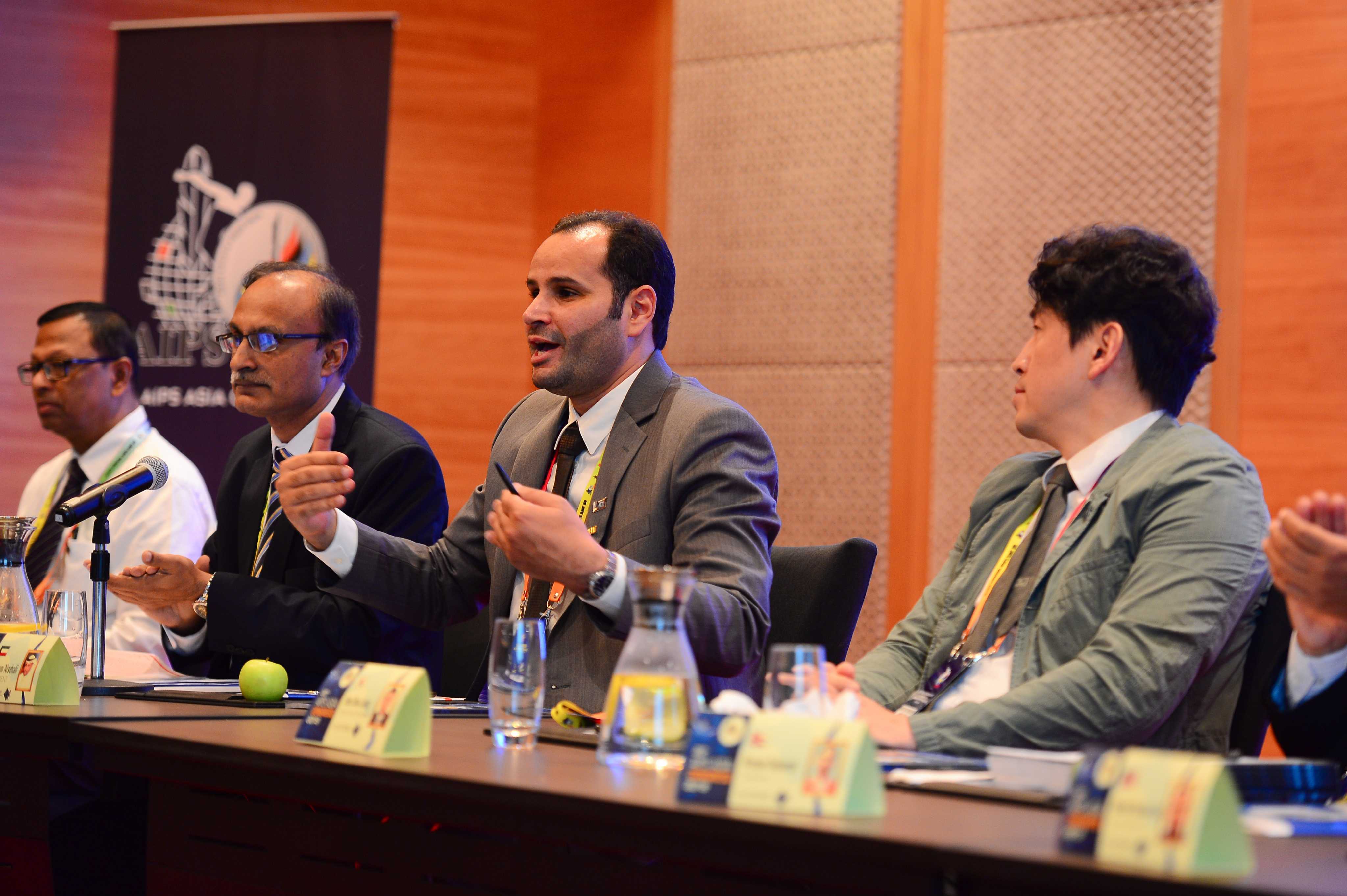 President of AIPS Asia Sattam al-Sahli speaking during the 22nd AIPS Asia Congress in Kuala Lumpur. (Photo by AIPS Asia)