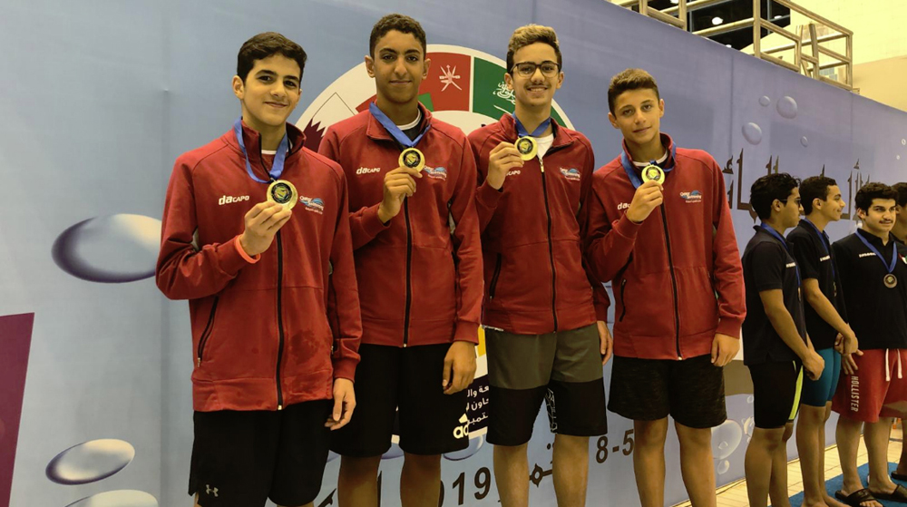 The Qatari swimming team