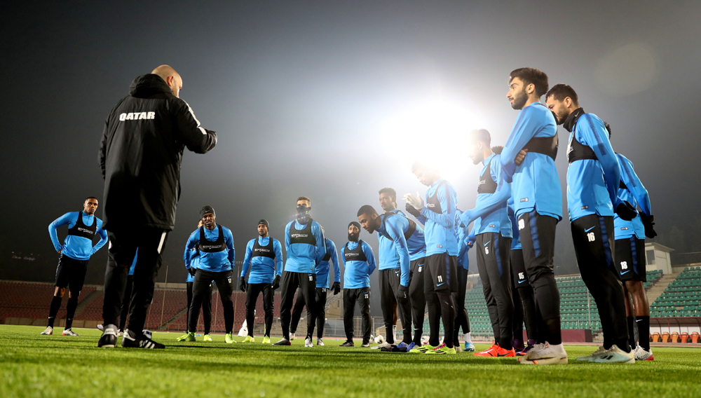 The national team during a training session in Dushanbe 