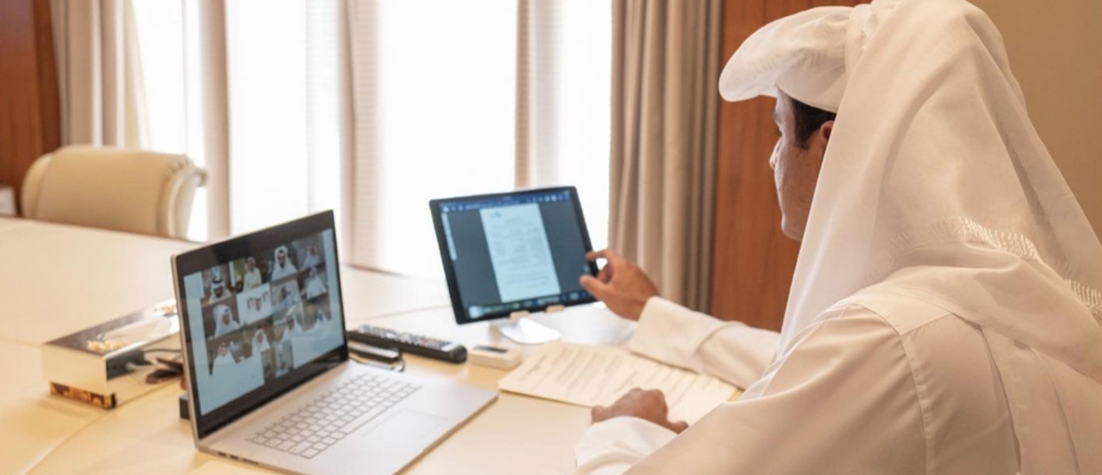 حضرة صاحب السمو الشيخ تميم بن حمد آل ثاني، أمير البلاد المفدى،