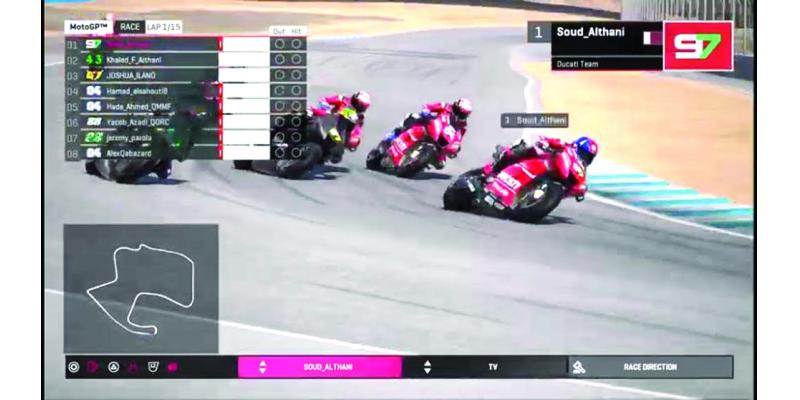 Action from the first round of the Qatar Online Racing Championship 