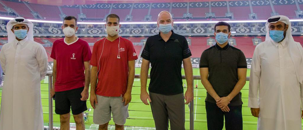 FIFA President praises Qatar&rsquo;s World Cup preparations during his first visit to Al Bayt Stadium