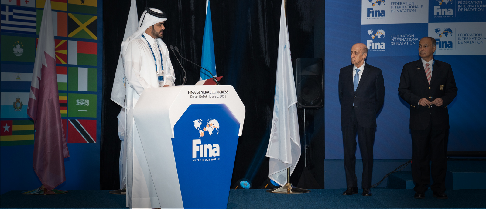HE Sheikh Joaan Attends FINA General Congress