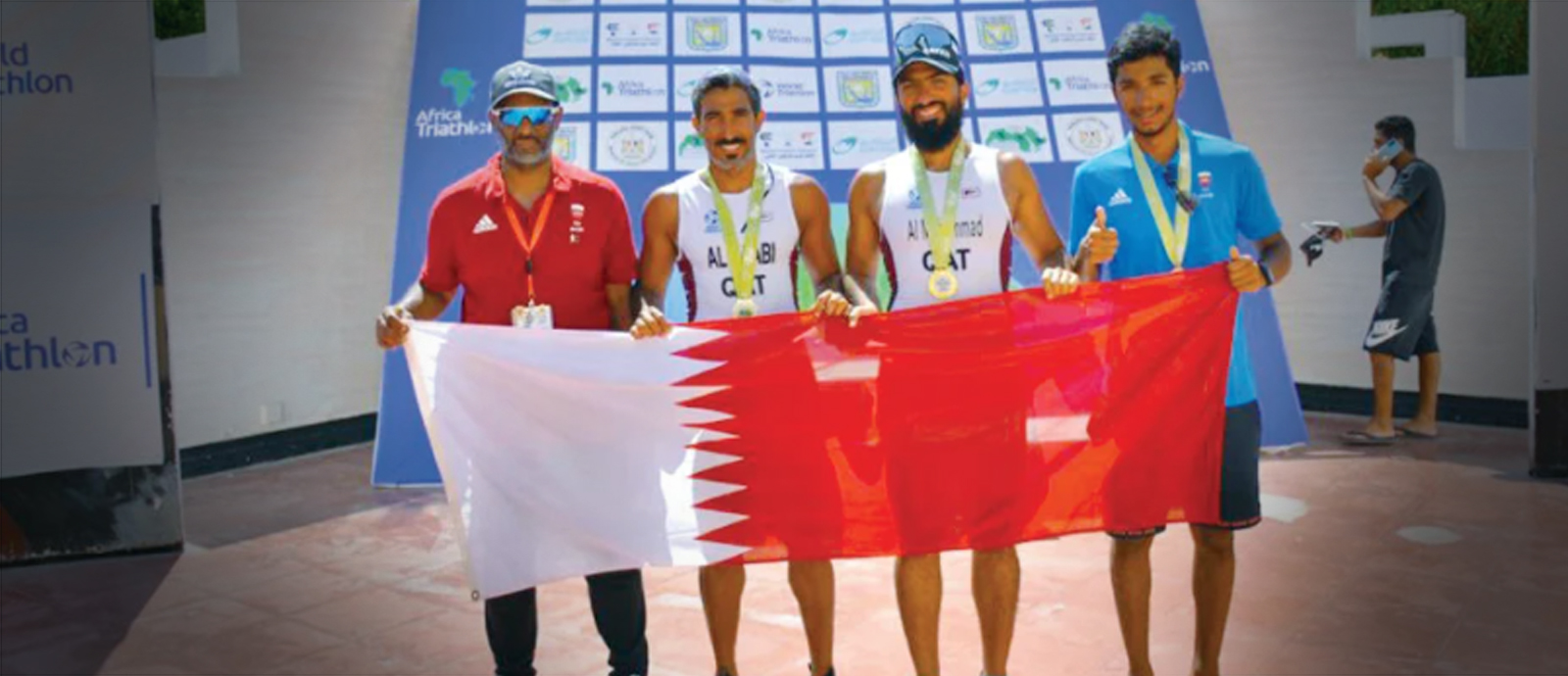 The Qatari triathlon team 