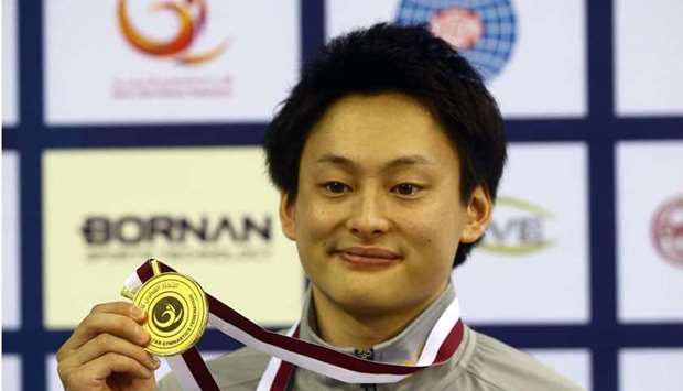 Japan’s Hidenobu Yonekura scored 15.016 points to win the vault final at the 13th FIG Artistic Gymna Japan’s Hidenobu Yonekura