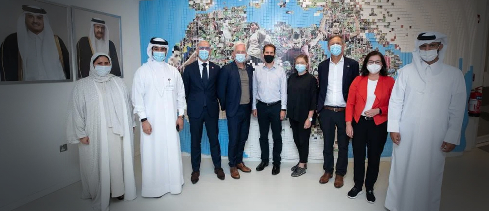 Ras Abu Aboud Stadium receives a EU delegation 