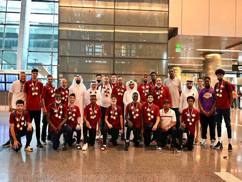 استقبال المنتخب القطري للشباب لكرة السلة 