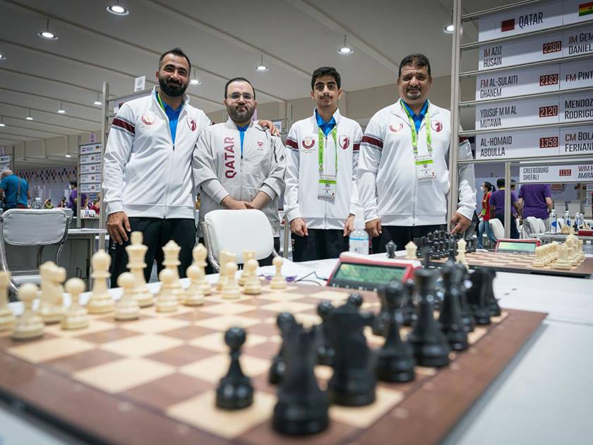 المنتخب القطري للشطرنج يحقق انتصاره الثاني في منافسات الأولمبياد العالمي بالهند