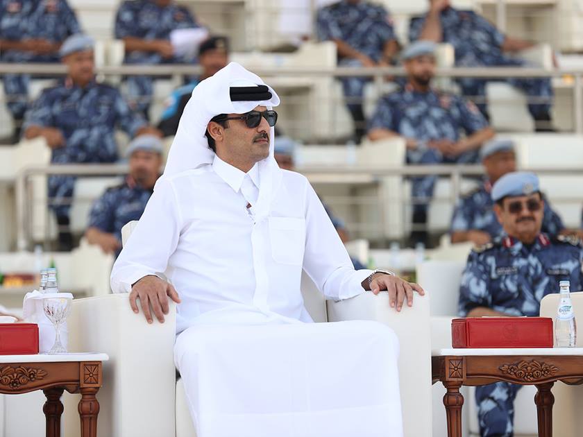 HH the Amir Inaugurates Lekhwiya Camp Building, Witnesses Readiness of Tournament's Security Force, Launches the Start of Watan Exercise