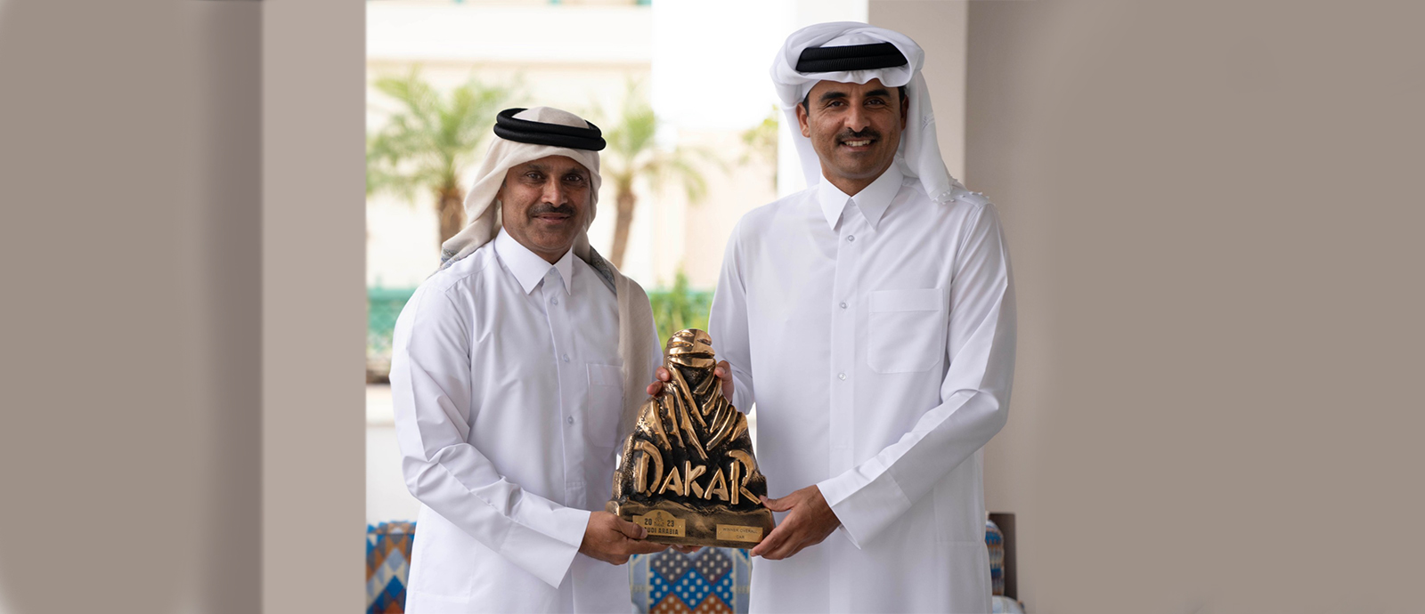 HH the Amir Meets Champion of Dakar Rally Nasser Al Attiyah