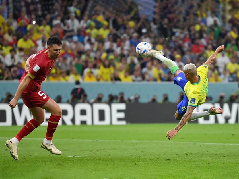 Richarlison's scissor kick against Serbia has been voted the best goal of the 2022 World Cup