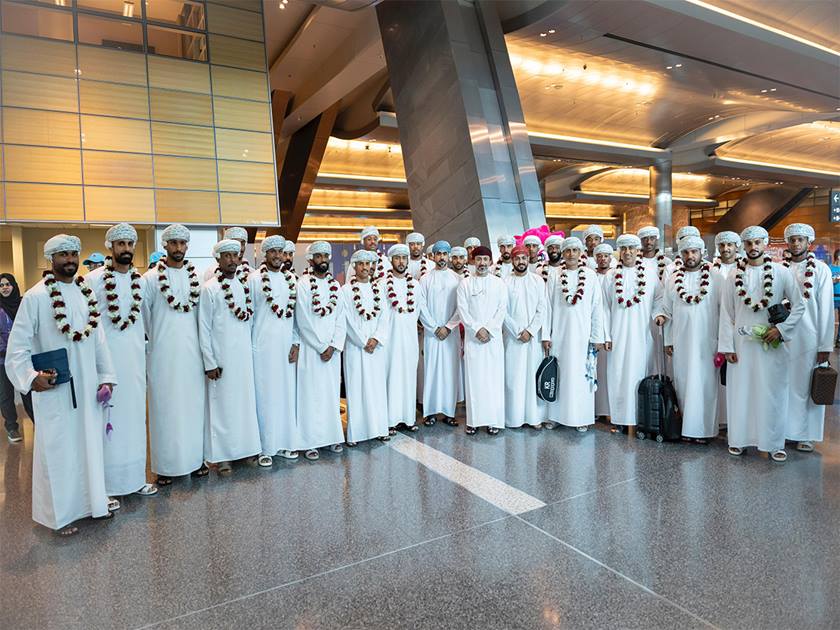 Omani team arrive in Doha