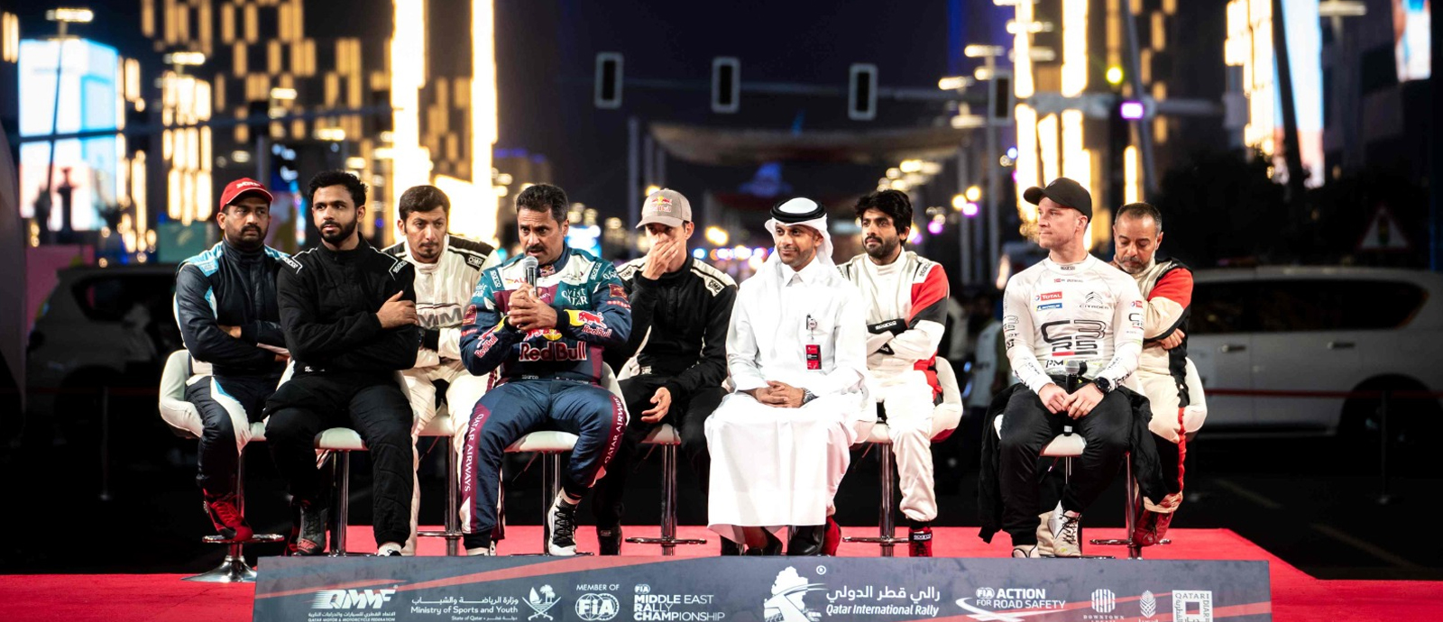 ناصر العطية خلال افتتاح رالي قطر الدولي