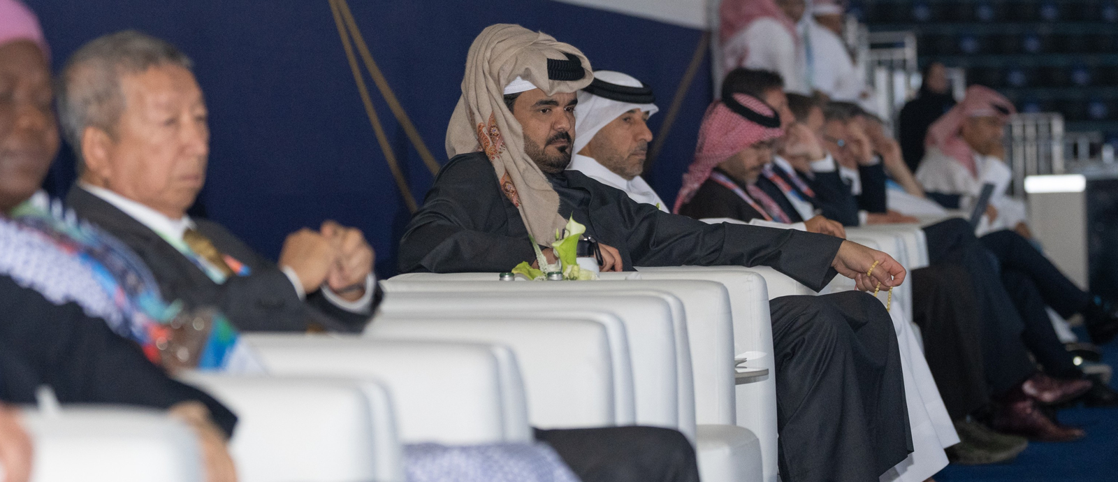 Sheikh Joaan Attends the Ceremony of Handing Over the World Aquatics Championships Flag